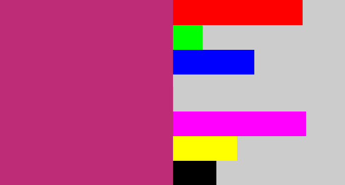 Hex color #be2c78 - dark pink