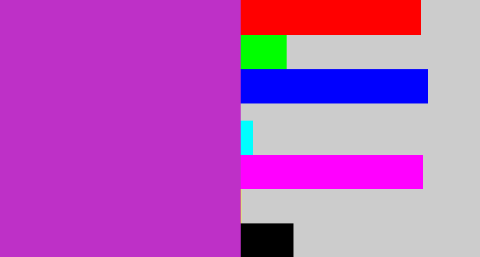 Hex color #be30c7 - purpley pink