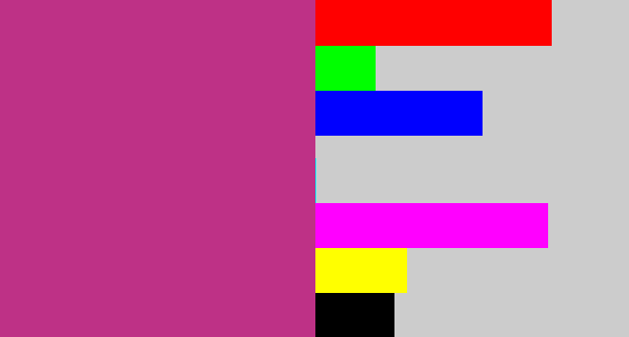 Hex color #be3186 - dark pink