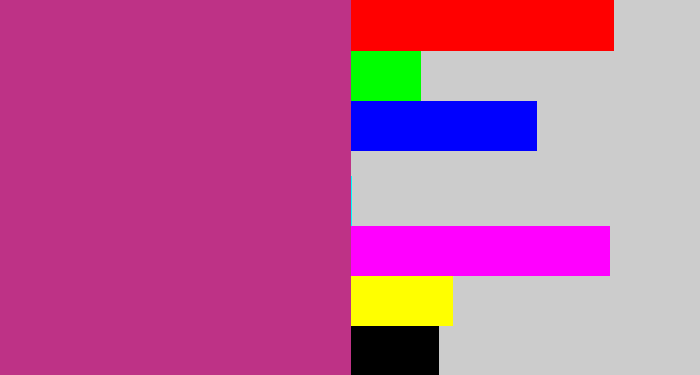 Hex color #be3286 - dark pink