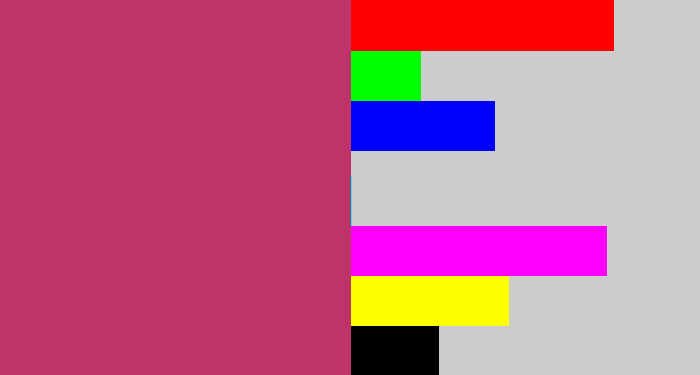 Hex color #be3468 - dark pink
