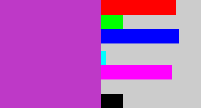 Hex color #be39c7 - purpley pink