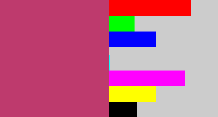 Hex color #be3a6d - dark pink