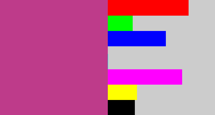 Hex color #be3b8a - darkish pink