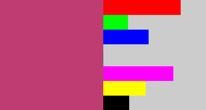Hex color #be3c71 - dark pink
