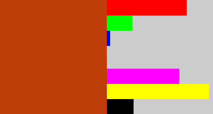 Hex color #be3d08 - brick orange