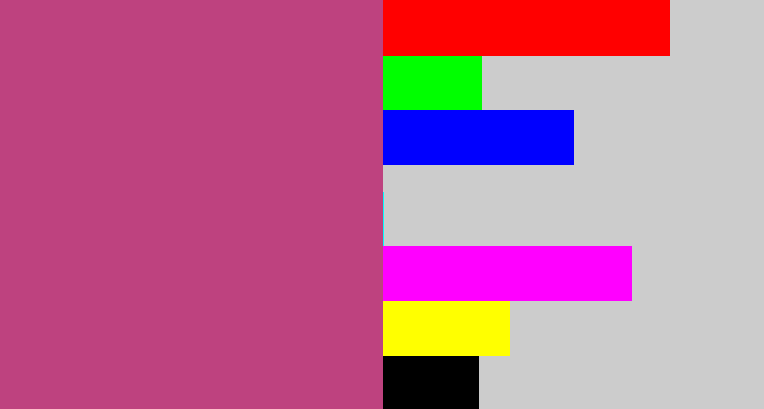 Hex color #be427f - dark pink