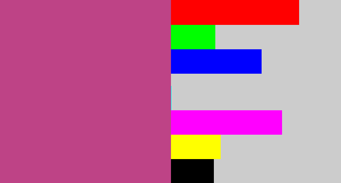 Hex color #be4386 - darkish pink