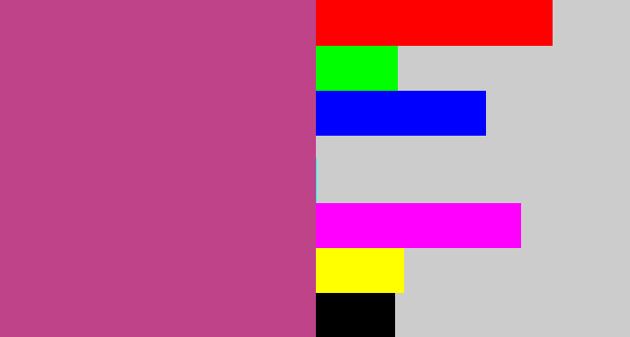 Hex color #be4389 - darkish pink