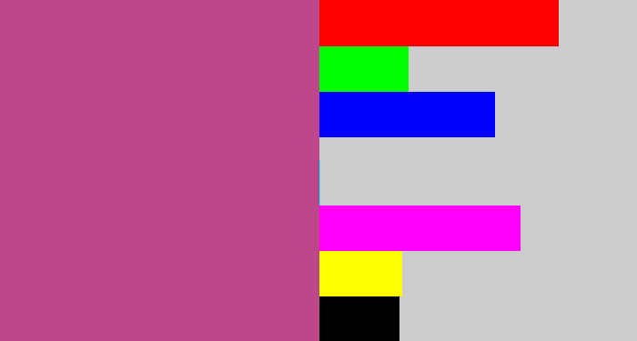 Hex color #be478c - darkish pink