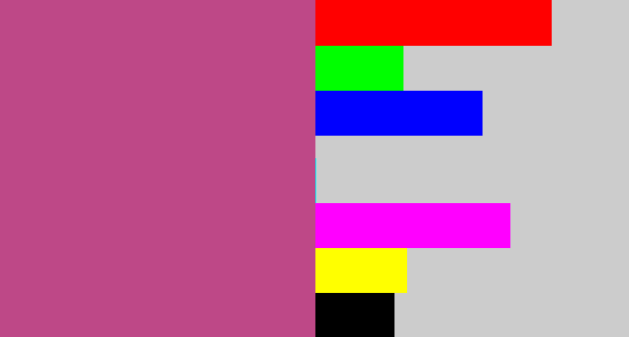 Hex color #be4887 - darkish pink