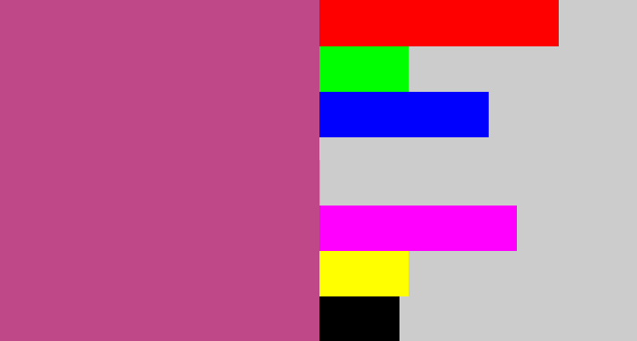 Hex color #be4888 - darkish pink