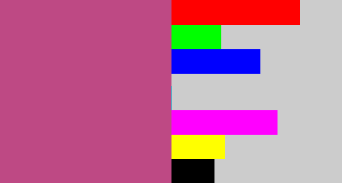 Hex color #be4984 - darkish pink