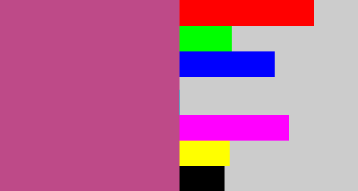 Hex color #be4a88 - darkish pink