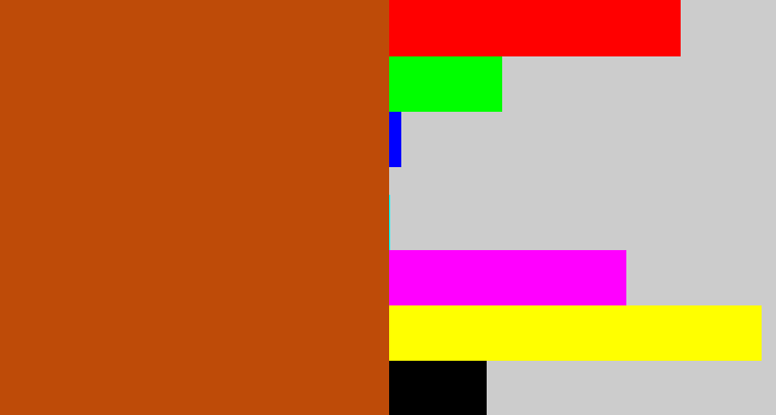 Hex color #be4b08 - brick orange
