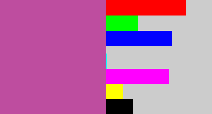 Hex color #be4d9f - purplish pink