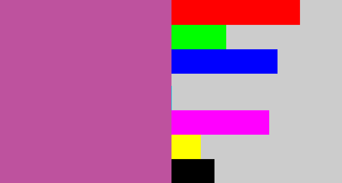 Hex color #be529e - purplish pink