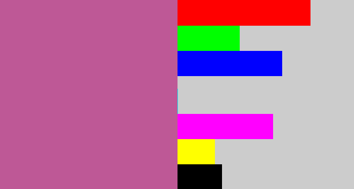 Hex color #be5896 - purplish pink