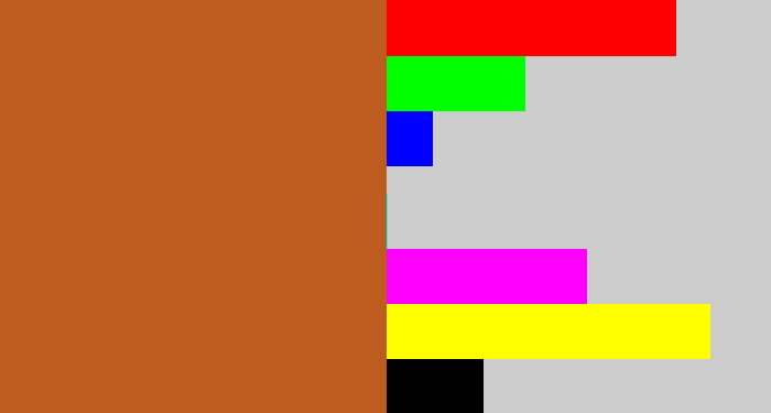 Hex color #be5b1f - copper