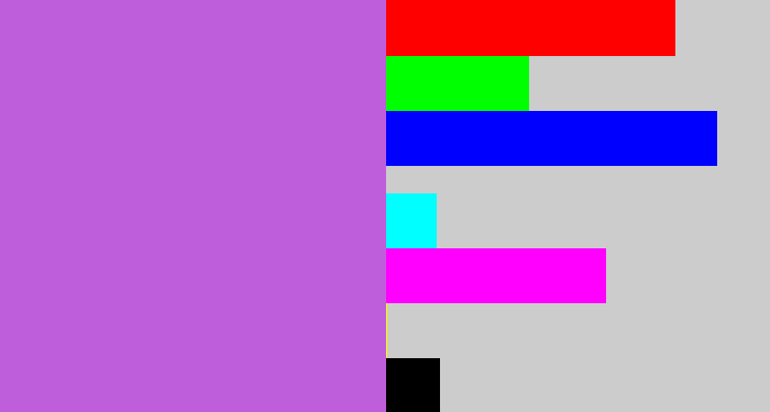 Hex color #be5edb - lightish purple