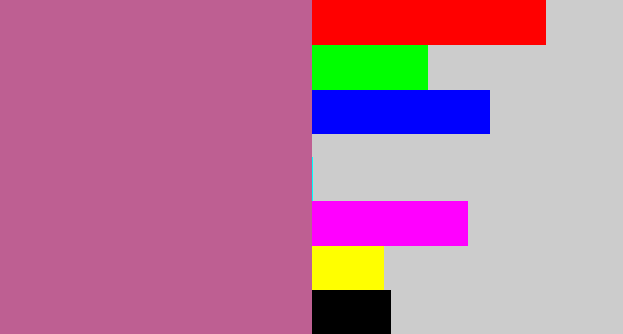Hex color #be5f92 - mauve