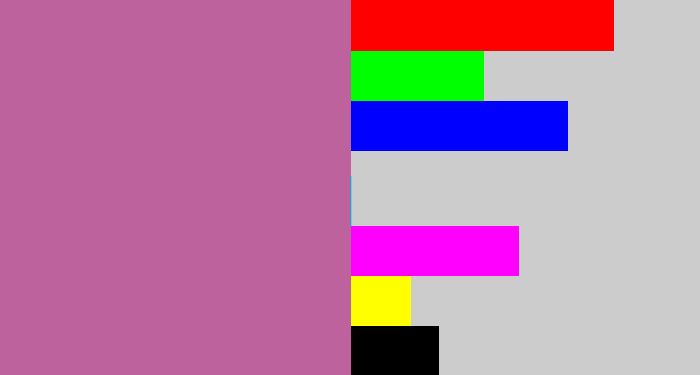 Hex color #be629d - purplish pink