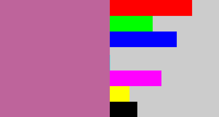 Hex color #be649b - purplish pink