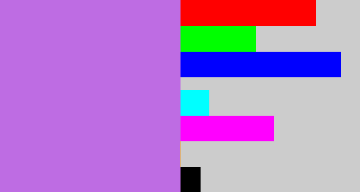 Hex color #be6ce3 - light purple