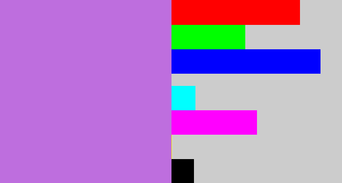 Hex color #be6ede - light purple