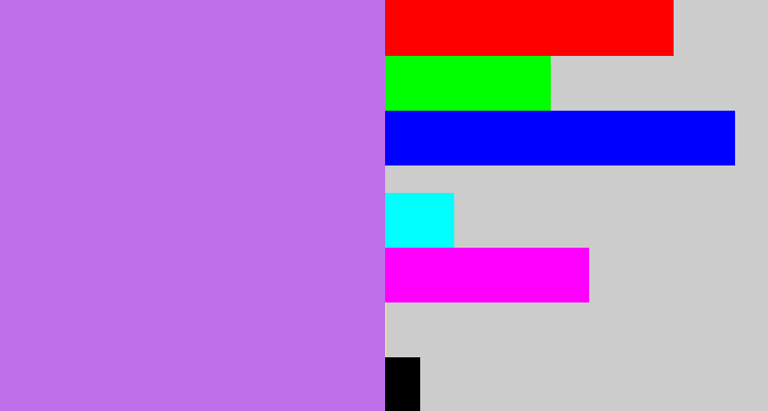 Hex color #be6ee8 - light purple