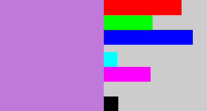Hex color #be79db - pale purple