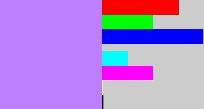 Hex color #be7ffc - light purple