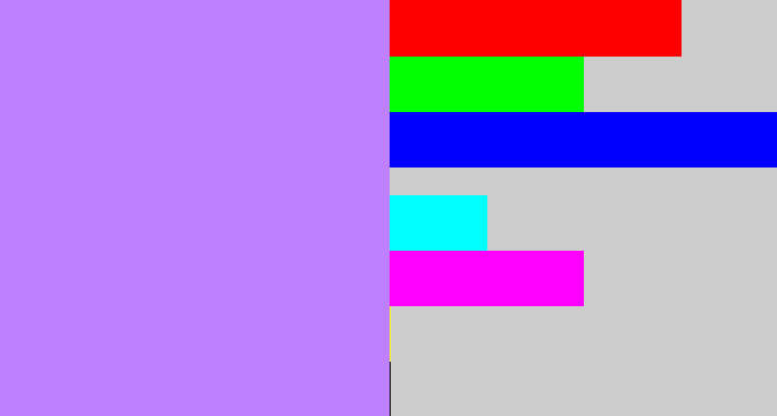 Hex color #be80fe - light purple