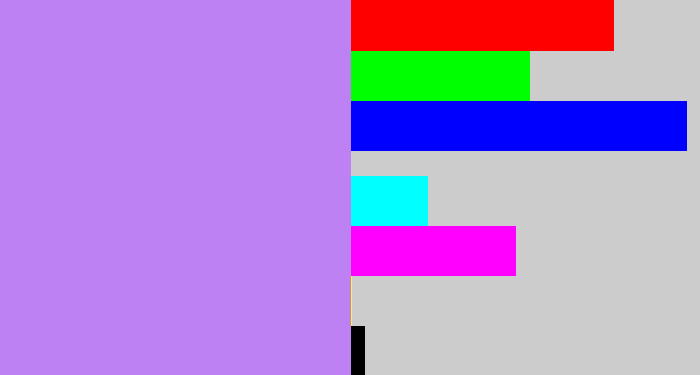 Hex color #be81f4 - light purple