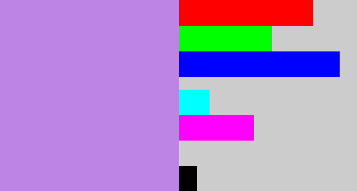 Hex color #be84e5 - light purple