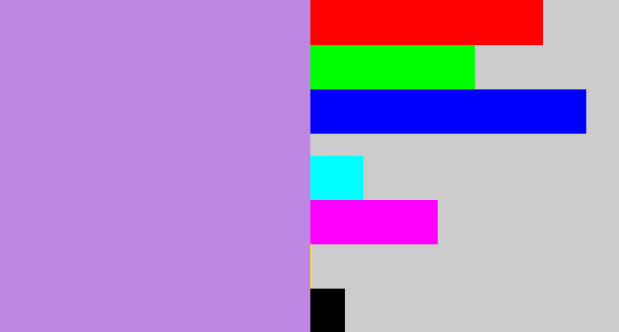 Hex color #be87e4 - pale purple