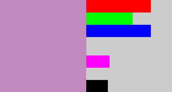 Hex color #be8abe - pale purple