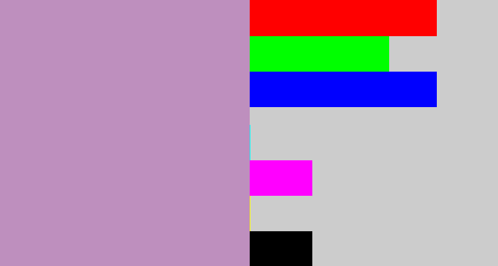 Hex color #be8fbe - pale purple