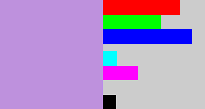 Hex color #be91dd - pale purple