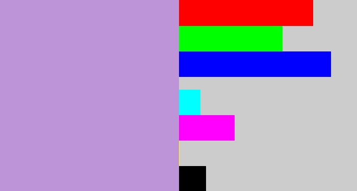 Hex color #be94d8 - pale purple