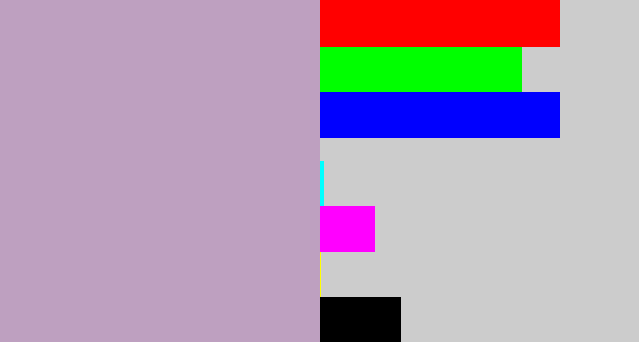 Hex color #bea0c0 - pale purple