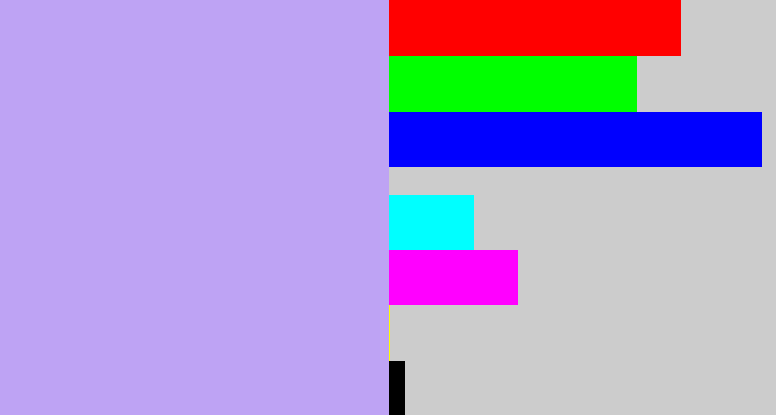 Hex color #bea3f4 - lavender