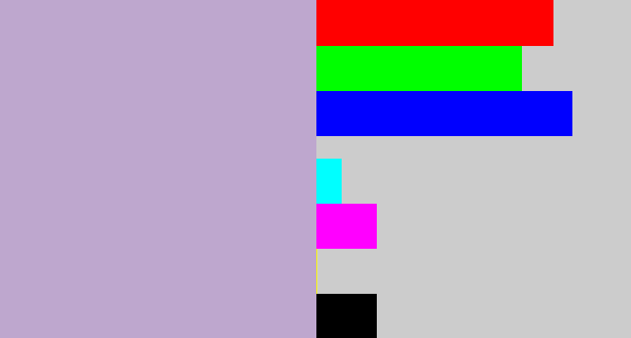Hex color #bea7ce - pale purple