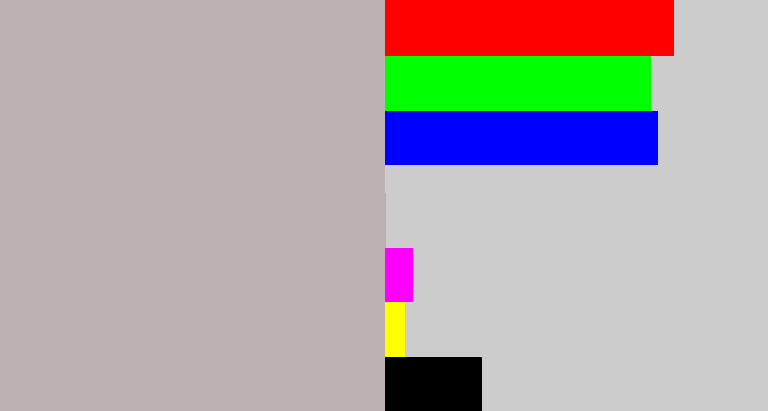 Hex color #beb1b4 - pinkish grey