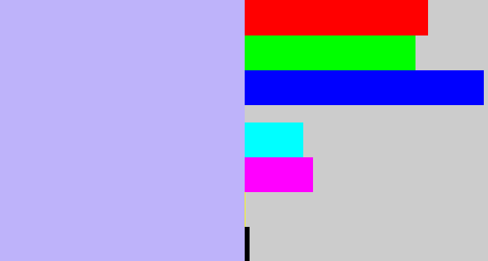 Hex color #beb3fa - pale violet