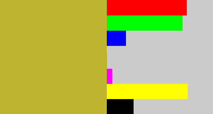 Hex color #beb52e - pea