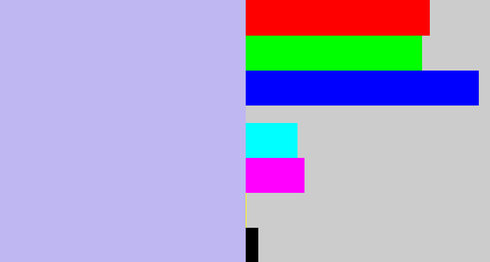 Hex color #beb7f1 - light periwinkle