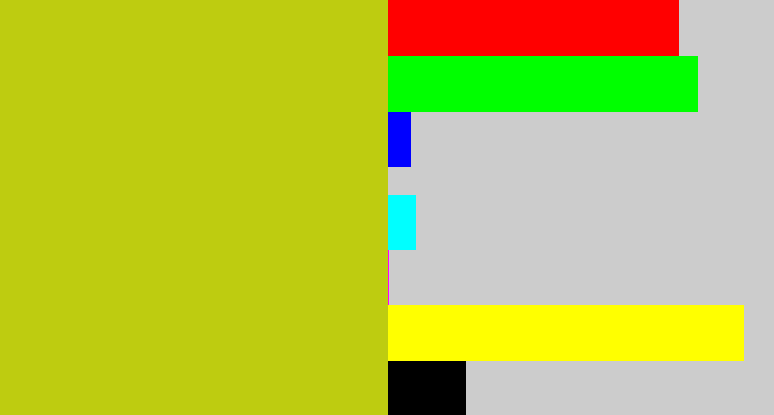 Hex color #becc10 - green/yellow