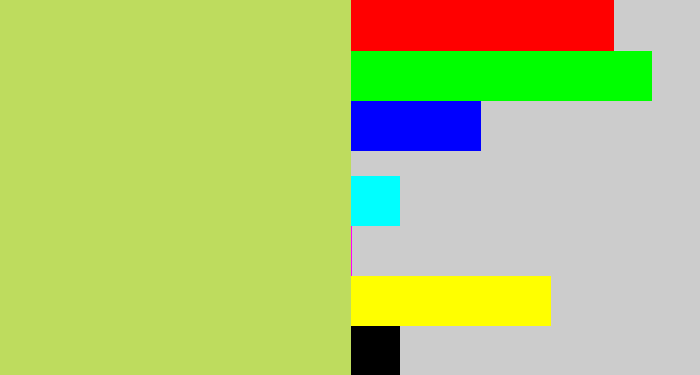 Hex color #bedc5e - pear