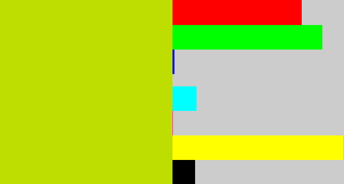 Hex color #bede02 - green/yellow